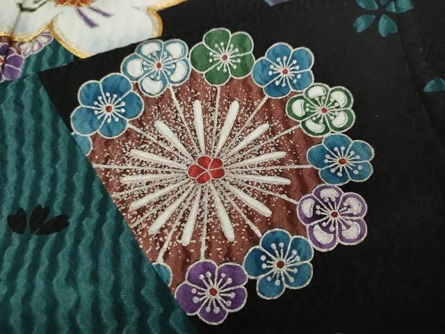 平和屋着物○豪華振袖 駒刺繍 舞桜文 暈し染め 金銀彩 正絹 逸品