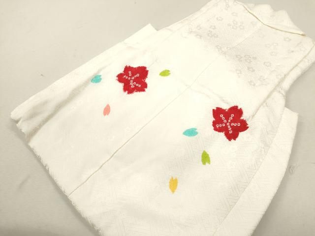 平和屋着物 七五三 女の子 ３歳 被布 絞り 舞桜文 金糸 ze