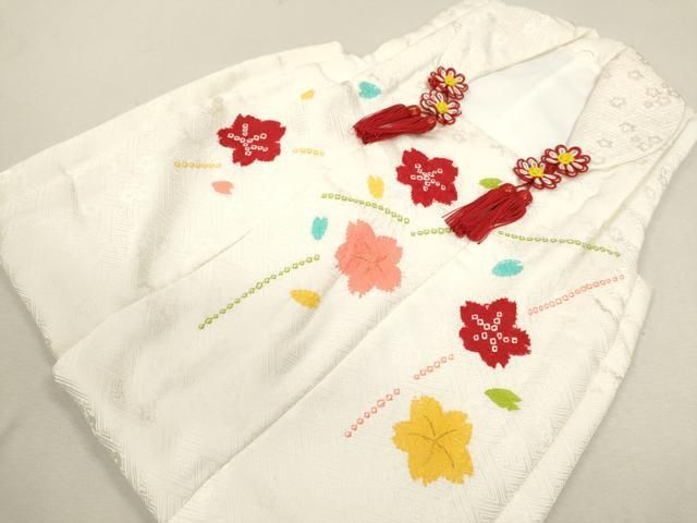 平和屋着物 七五三 女の子 ３歳 被布 絞り 舞桜文 金糸 ze