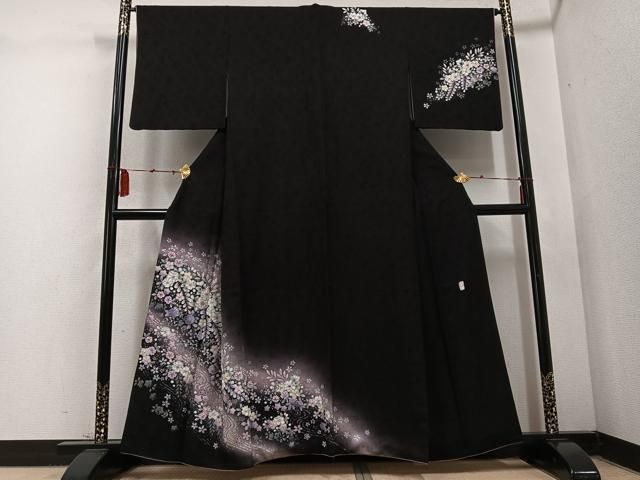 美品 やまと誂製翠山工房 桐屋の辻が花 絞り“花咲き、誘う冬銀河”訪問着P+90 平和屋着物○越後十日町の一流染匠 桐屋・翠山工房 訪問着 辻が花 絞り