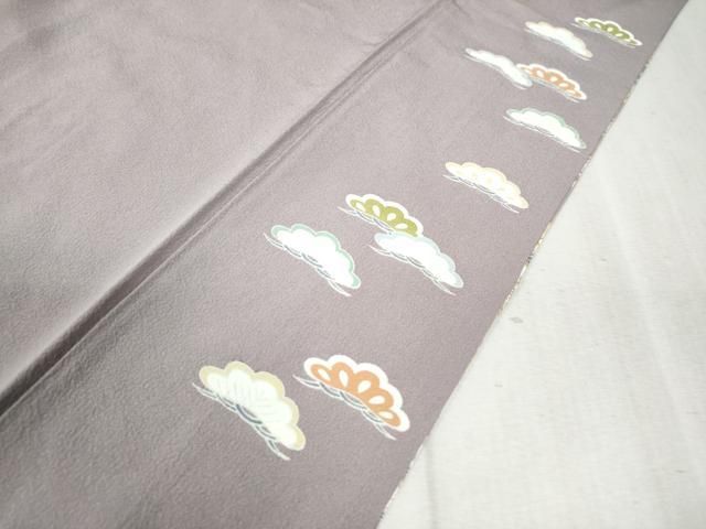 平和屋着物○色留訪問着 作家物 駒刺繍 短冊吉祥花松文 金彩 正絹 逸品