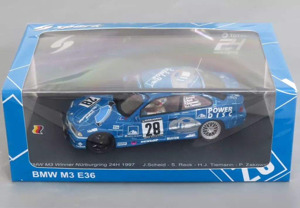 ミニカー 1 43 BMW M 3 E 36 Winner 24 H Nurburgring 1997 J Scheid S Reck Tiemann P Zakowski 28