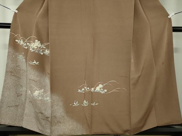 平和屋着物○訪問着 作家物 刺繍 草花文 たたき染め 金彩 やまと誂製