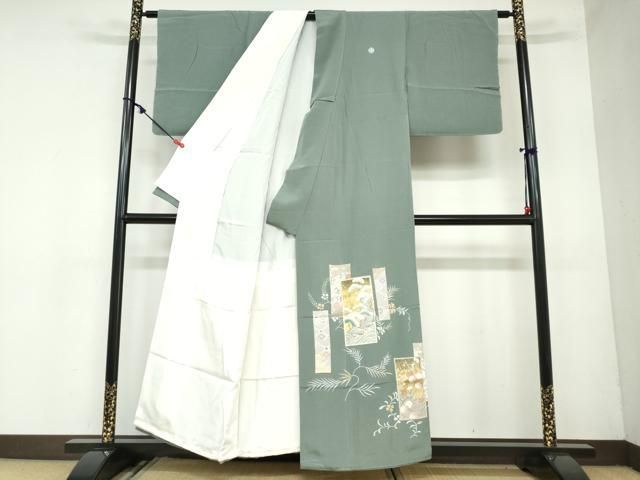 平和屋着物 豪華色留袖 駒刺繍 短冊草花文 金彩 鈴乃屋扱い 正絹 ud