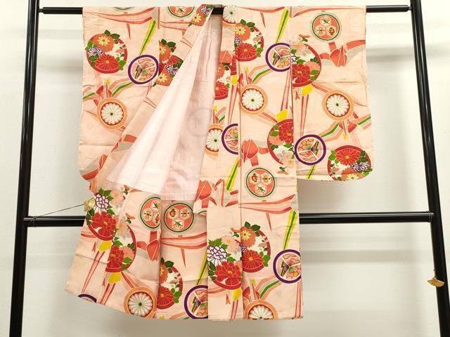 平和屋着物 アンティーク 大正ロマン 七五三 女の子 ７歳 祝着 四つ身 吉祥草花文 ze