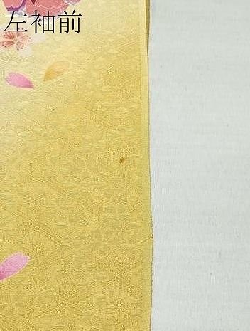 平和屋着物●押切もえ　MOE OSHIKIR　振袖　舞蝶花文　金通し地　仮絵羽　逸品　未使用　CABA6139vf 平和屋着物○押切もえ MOE OSHIKIR 振袖 舞蝶花文 金通し地 仮絵羽