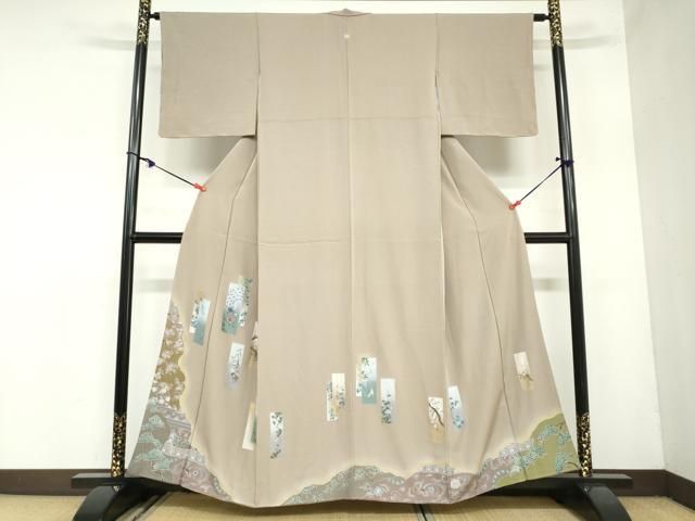 平和屋着物 豪華色留袖 短冊花鳥文 金彩 正絹 ud