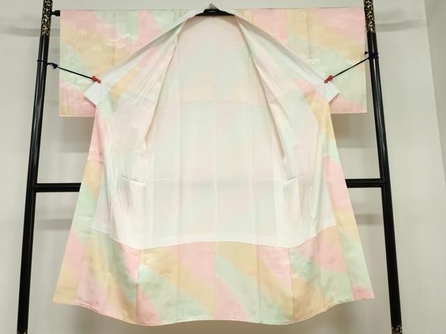 平和屋着物●長襦袢 袷 笹松地紋 暈し染め 正絹 ♥ ud