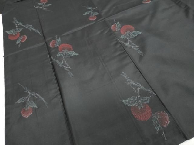 平和屋着物○本場大島紬 地空き 枝花文 さが美扱い 正絹 逸品