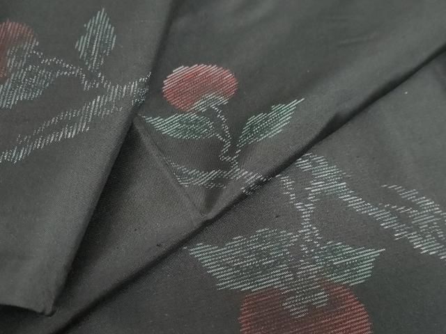 平和屋着物●本場大島紬　地空き　枝花文　さが美扱い　正絹　逸品　DAAZ7069ud 平和屋着物○本場大島紬 地空き 枝花文 さが美扱い 正絹 逸品 DAAZ7069ud