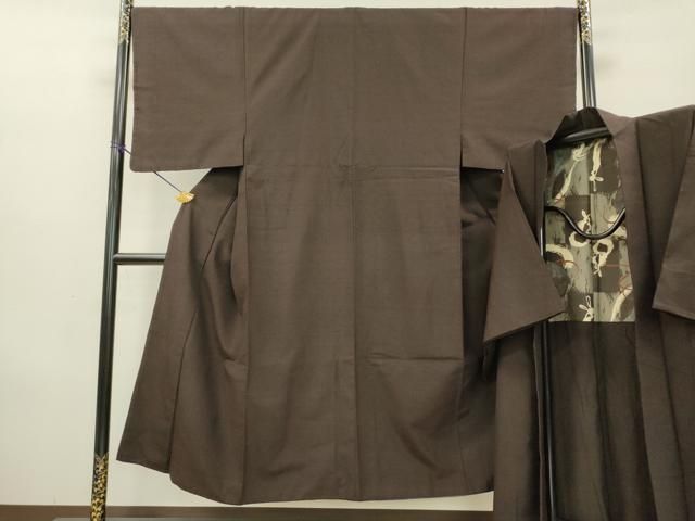 平和屋着物 男性 紬 アンサンブル 霞文 正絹 fe