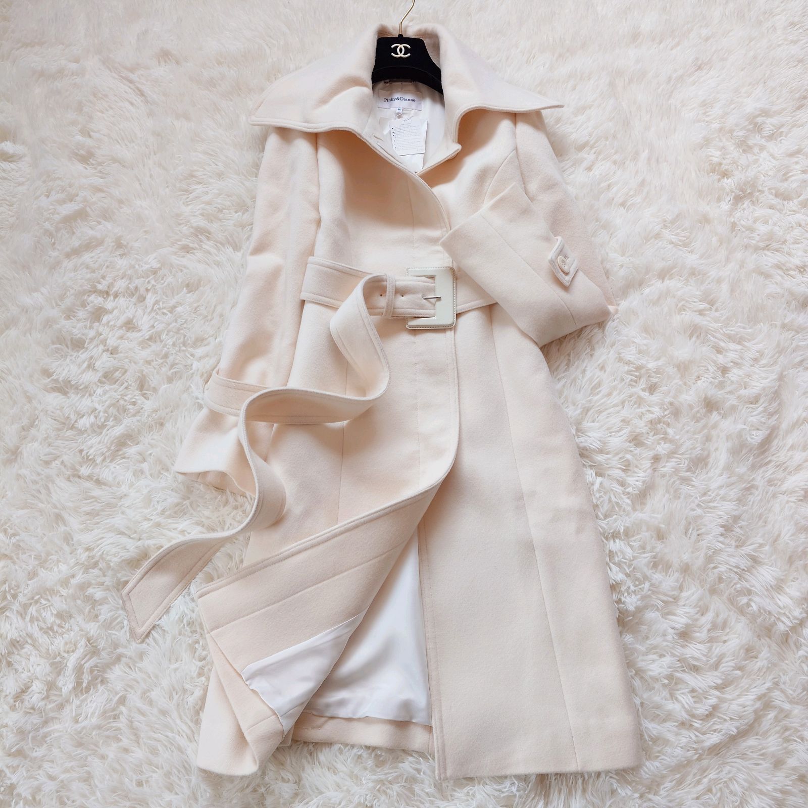 タグ付き ピンキーアンドダイアン ショールカラー ベルト付き 美