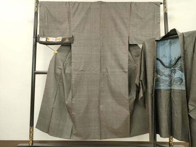 平和屋着物 男性 本場大島紬 アンサンブル 100亀甲 総詰め 植田登美義作 証紙付き 正絹 fe