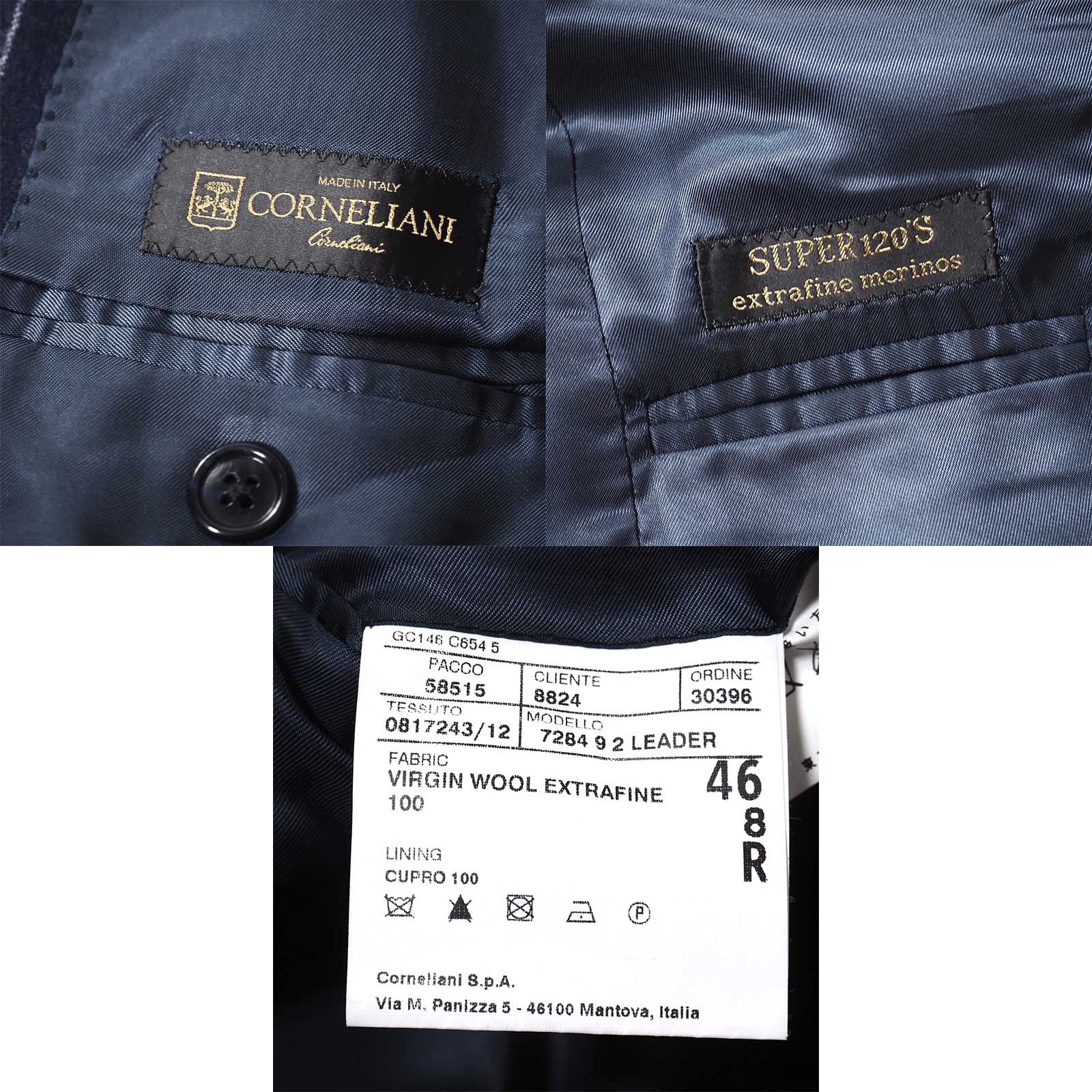 美品 コルネリアーニ CORNELIANI イタリア製 Super 120's ヴァージン