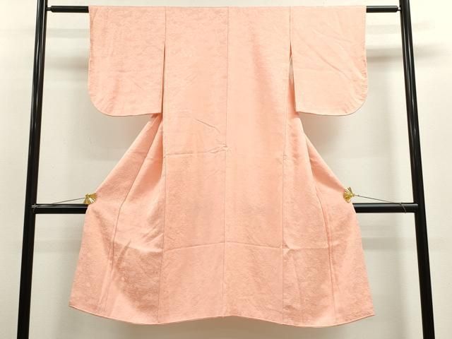 平和屋着物 七五三 女の子 ７歳 祝着 四つ身 色無地 舞葉地紋 一斤染色 ze