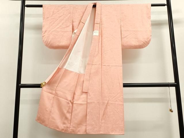 平和屋着物 七五三 女の子 ７歳 祝着 四つ身 色無地 舞葉地紋 一斤染色 ze