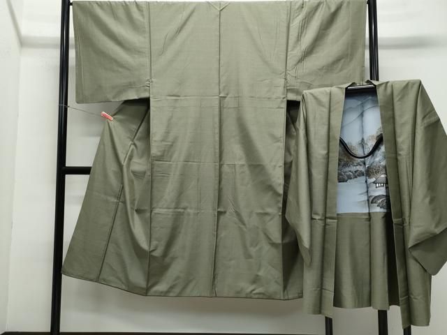 平和屋着物●男性 本場大島紬 アンサンブル 100亀甲 総詰め 正絹 vf