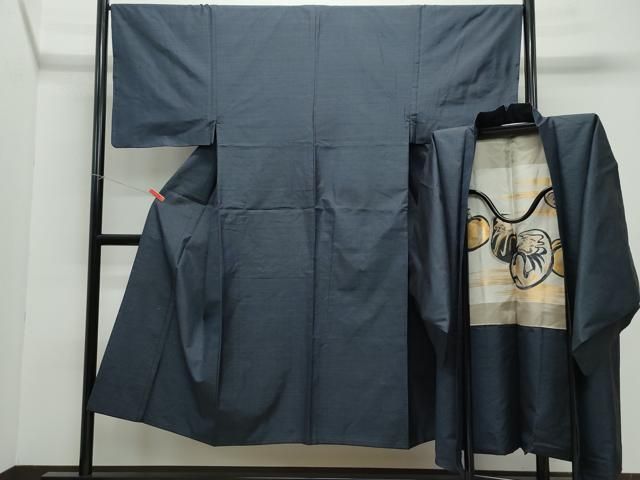 平和屋着物●男性 本場大島紬 アンサンブル 80亀甲 総詰め 正絹 vf