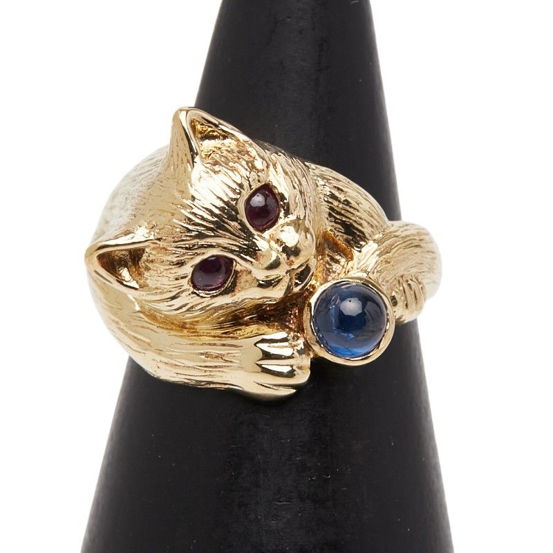 キャットモチーフ K 18 YG イエローゴールド レディース 1-0239762