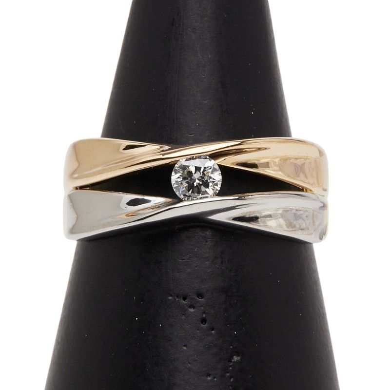 1 P リング 指輪 K 18 YG イエローゴールド Pt 900 プラチナ レディース 1-0239763