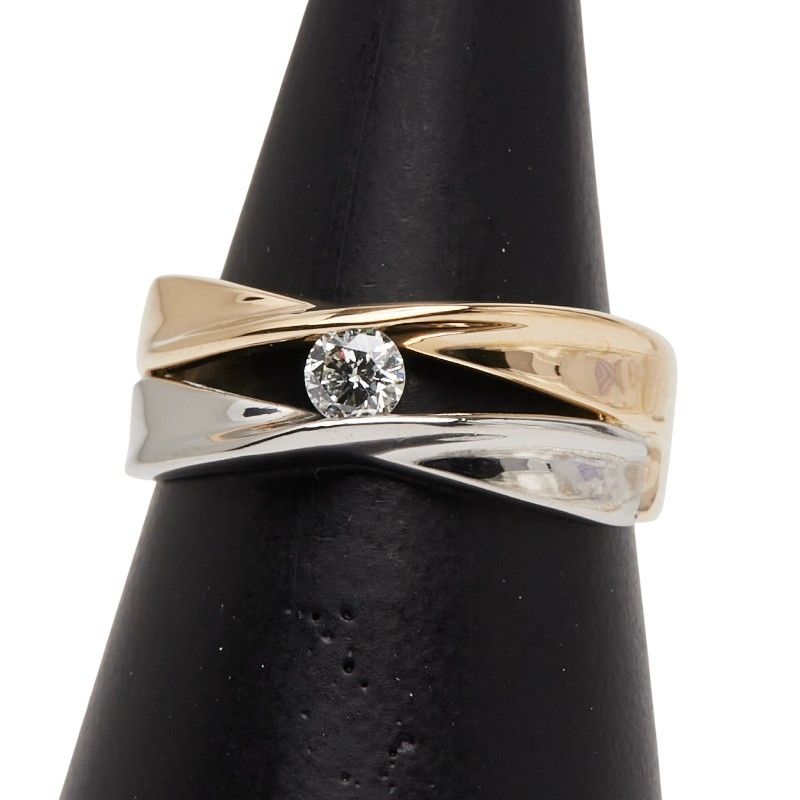 1 P リング 指輪 K 18 YG イエローゴールド Pt 900 プラチナ レディース 0239763