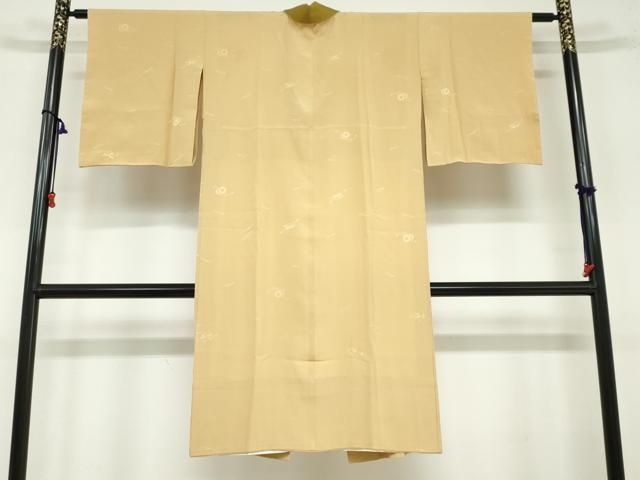 平和屋着物 長襦袢 無双仕立て 鼓敷松葉地紋 飴色 半衿刺繍 正絹 ud