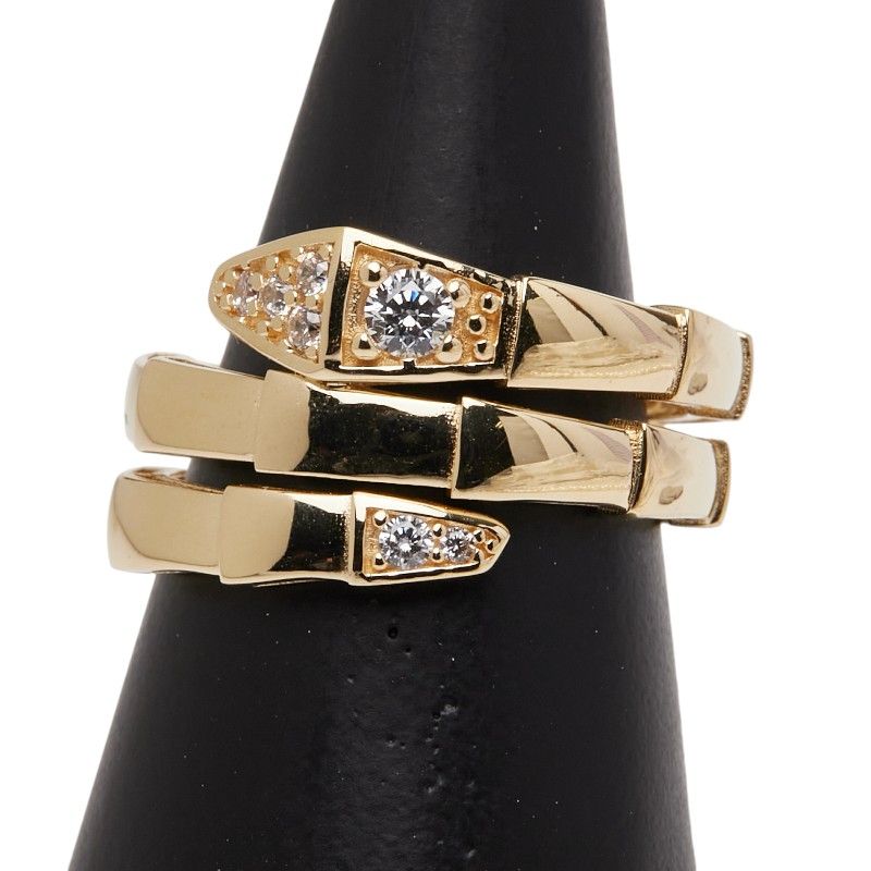 蛇 スネーク モチーフ K 18 YG イエローゴールド メンズ 1-0242733