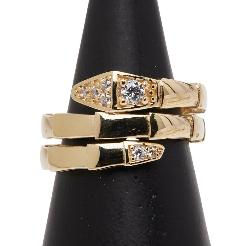 蛇 スネーク モチーフ K 18 YG イエローゴールド メンズ 1-0242733