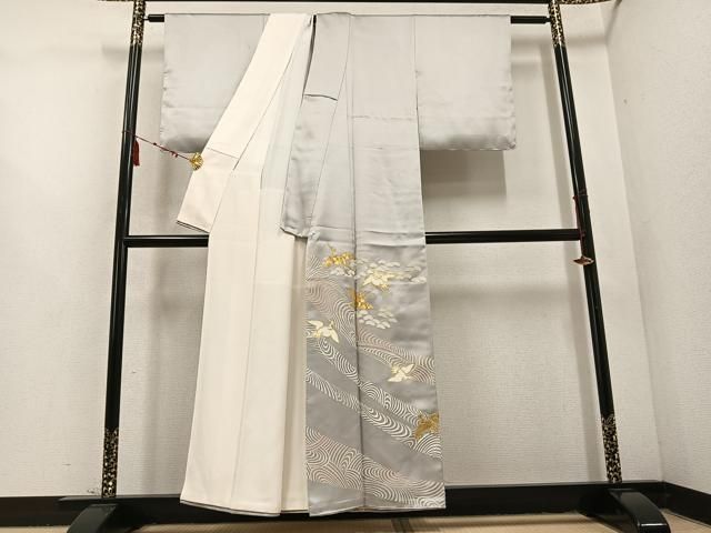 平和屋着物 豪華色留袖 駒刺繍 群れ鶴 金彩 正絹 ph