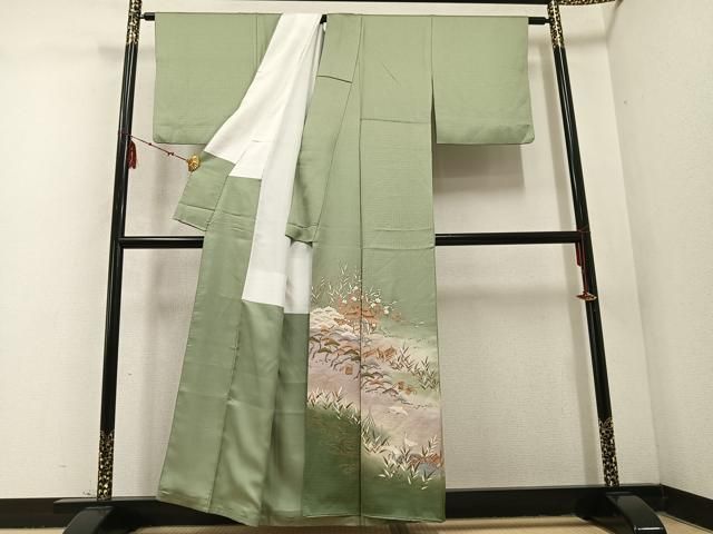 平和屋着物 豪華色留袖 松竹梅群れ鶴風景文 暈し染め 金彩 正絹 ph