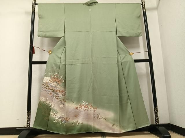 平和屋着物 豪華色留袖 松竹梅群れ鶴風景文 暈し染め 金彩 正絹 ph