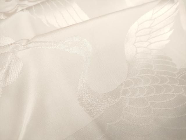 半衿刺繍 飛鶴地紋