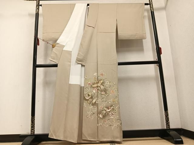 平和屋着物 豪華色留袖 駒刺繍 花鳥更紗 暈し染め 金彩 正絹 ph