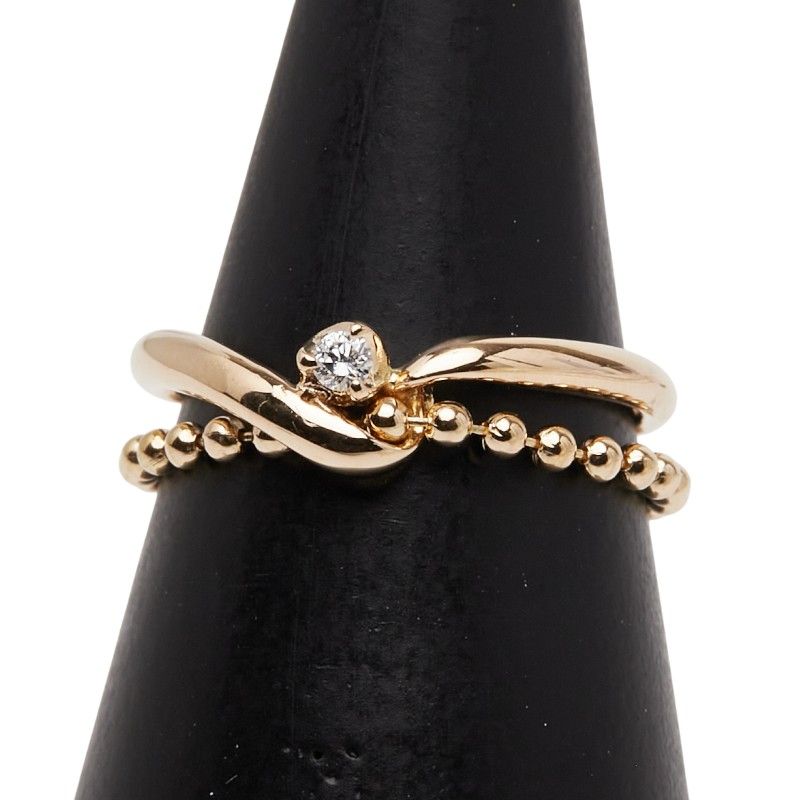 ヨンドシー 1 P 2連 リング 指輪 K 18 YG イエローゴールド レディース 4℃ 1-0243212