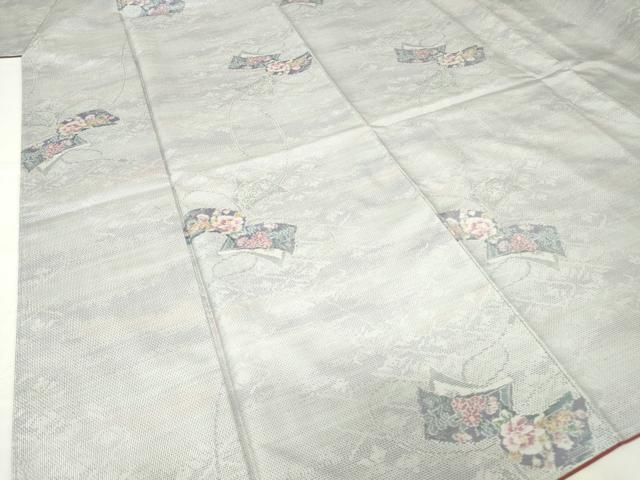 平和屋着物○本場大島紬 白大島 7マルキ 総絣 地紙花文 正絹 逸品