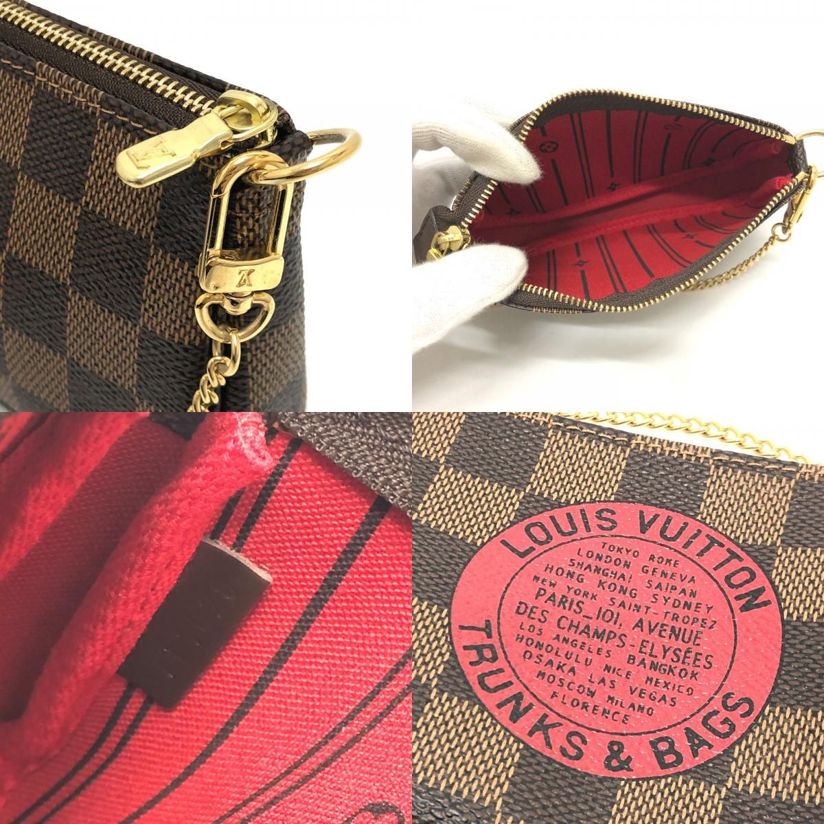  LOUIS VUITTON ルイヴィトン ポーチ ミニポシェット アクセソワール T-B N 58011 ダミエキャンバス エベヌ ブラウン ポーチ バッグ
