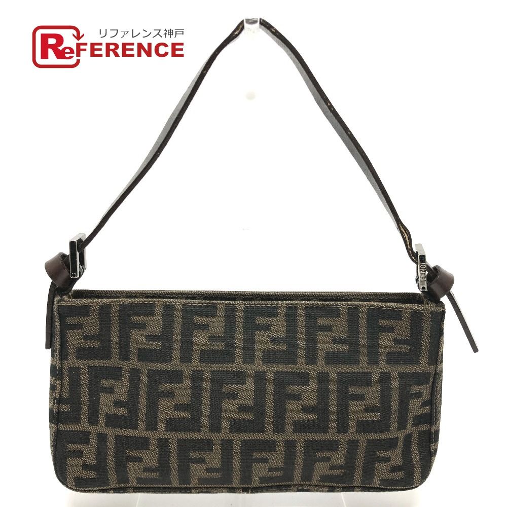 FENDI フェンディ ポーチ ズッカ柄 FFロゴ キャンバス ブラウン