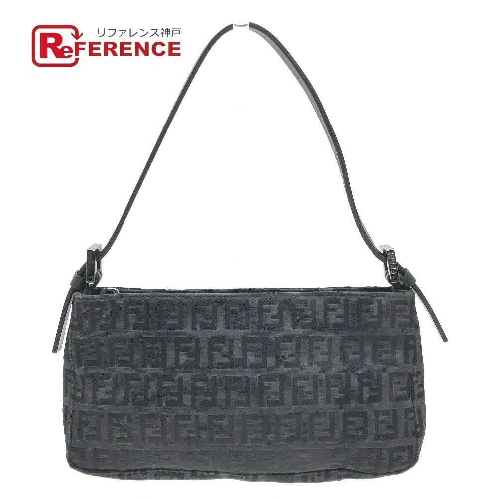 FENDI フェンディ アクセサリーポーチ ズッカ柄 FFロゴ キャンバス ブラック