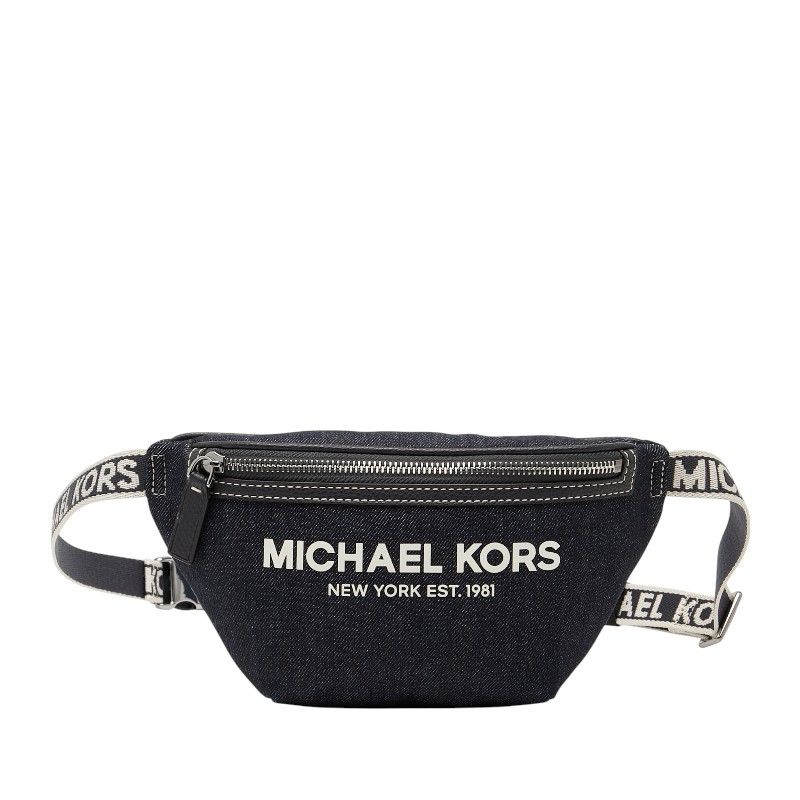マイケルコース ミニ ベルトバッグ ボディバッグ ウエストバッグ インディゴブルー デニム レザー レディース Michael Kors 1-0243866
