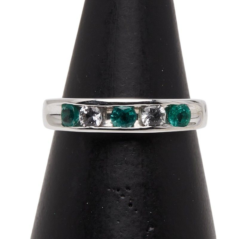 一文字リング 指輪 K 14 WG ホワイトゴールド レディース 1-0243985