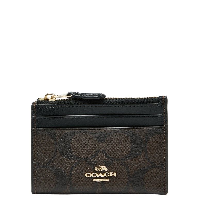 コーチ シグネチャー カードケース コインケース 小銭入れ F 88208 ブラック ブラウン PVC レザー レディース COACH 247 45362