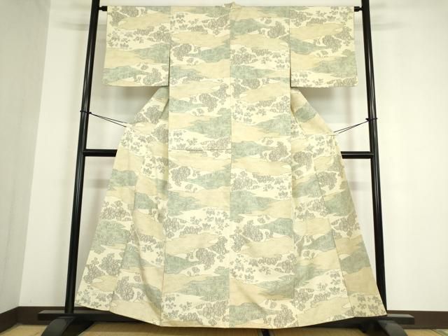 平和屋着物●上質な紬　短冊花文　正絹　逸品　未使用　AAAY9845ck 平和屋着物○上質な紬 短冊花文 正絹 逸品 未使用 AAAY9845ck