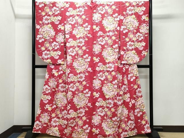 平和屋着物●小振袖　二尺袖　毬花文　金彩　洗える着物　未使用　CABA6088vf 平和屋着物○小振袖 二尺袖 毬花文 金彩 洗える着物 未