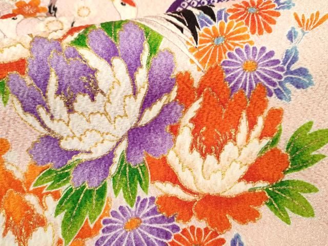 群鶴草花文 金彩