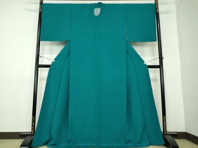 平和屋着物●上質な色無地　濃青碧色　ロング丈　正絹　逸品　未使用　DAAZ0523ps 平和屋着物○上質な色無地 濃青碧色 ロング丈 正絹 逸品 未使用