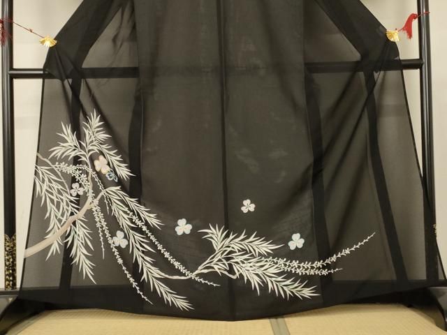  平和屋着物 夏物 黒留袖 絽 草花文 jd 黒留袖 着物