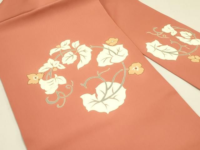 平和屋着物 塩瀬 九寸名古屋帯 枝花 金彩 正絹 op