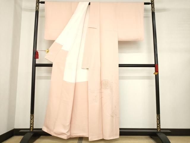 平和屋着物 豪華色留袖 総刺繍 鏡裏花文 一斤染色 金糸 正絹 ck