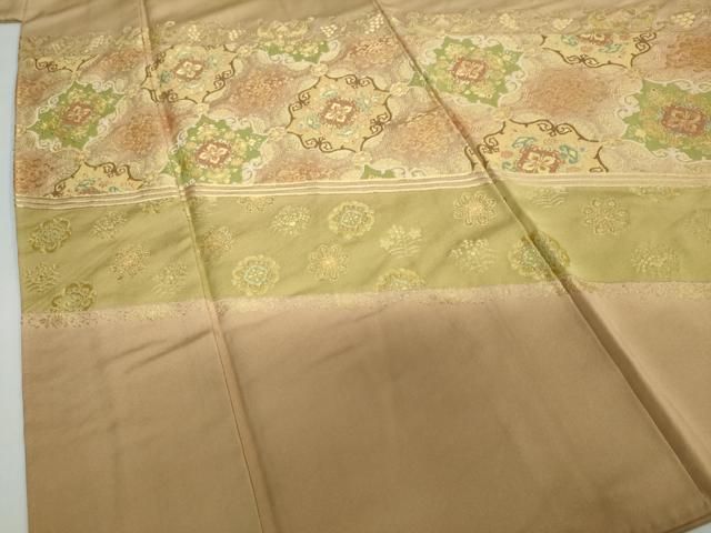  平和屋着物 豪華色留袖 寿光織 鏡裏洋花文 暈し染め 金糸 三越扱い 正絹 ud 黒留袖 着物