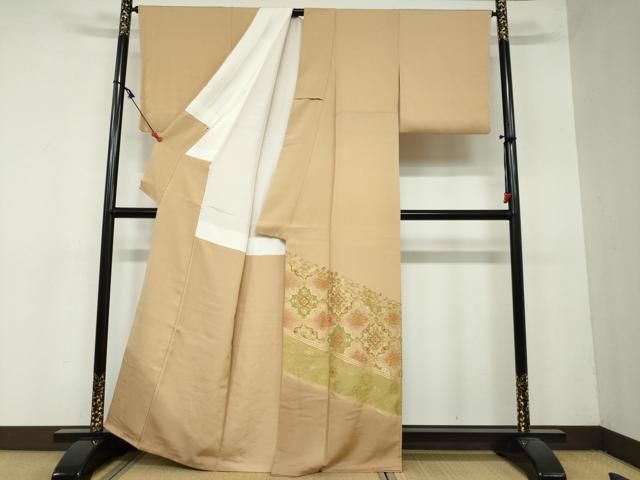 平和屋着物 豪華色留袖 寿光織 鏡裏洋花文 暈し染め 金糸 三越扱い 正絹 ud